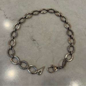 Rare LAGOS Caviar Silver 20 inch Chain Link Chunky Necklace